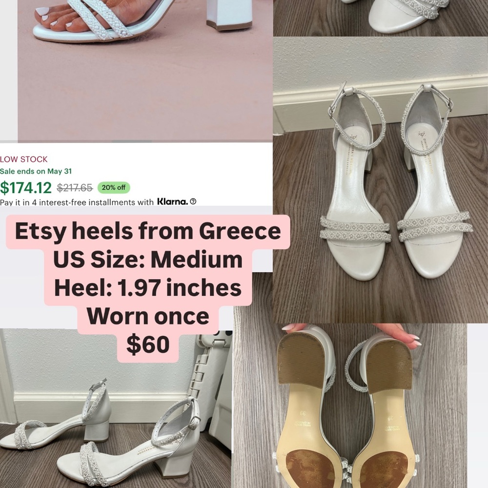 Elegant White Block Heel Sandals